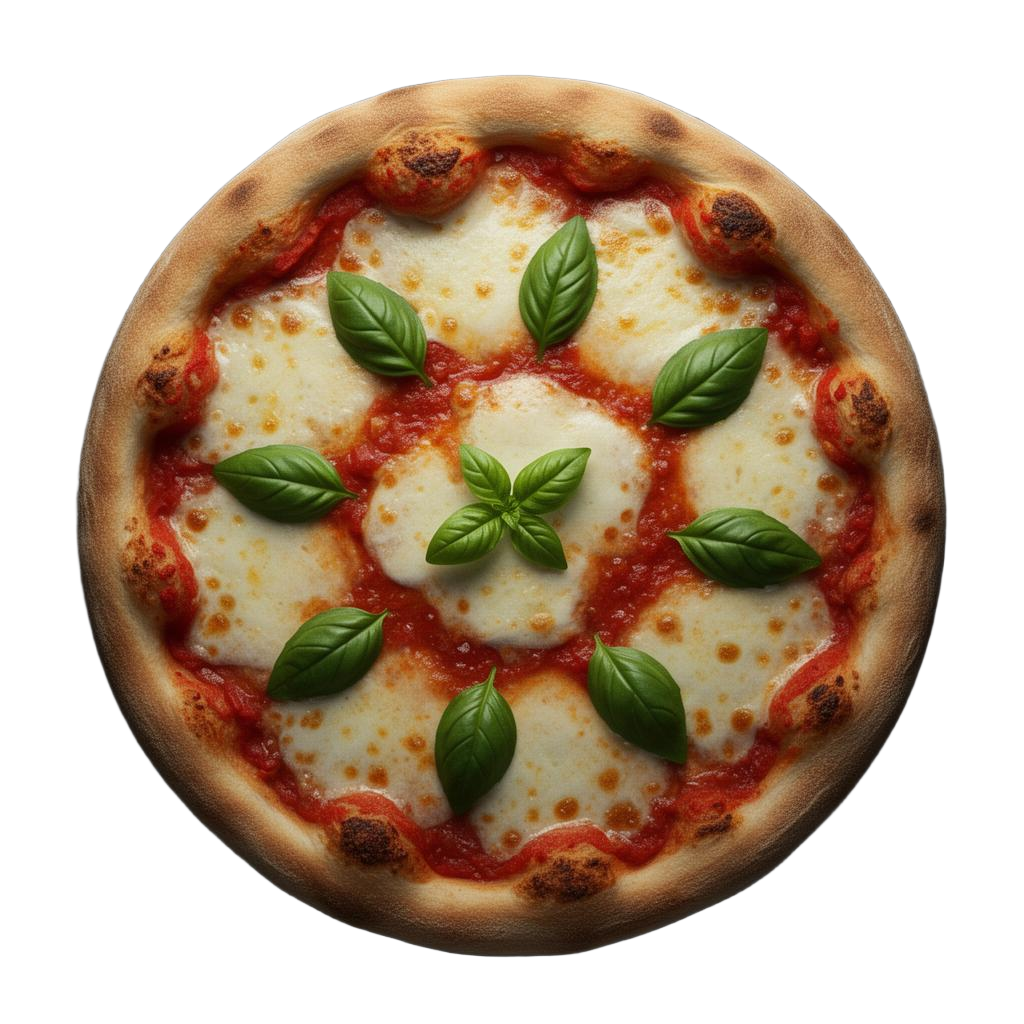 Pizza estilizada representando o conceito Pizza Party